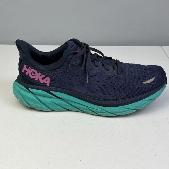 Hoka One One Clifton 8 Running Shoes  Women's 10.5 D Wide Blue Walking Sneakers - Picture 4 of 12